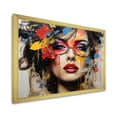 thumbnail image 2 of Designart "Grunge Collage of Woman in Red I" Fashion Framed Wall Art Decor - Glam Red Fashion Woman Entryway Framed Wall Art, 2 of 6