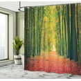 thumbnail image 5 of Ambesonne Fall Shower Curtain, Warm Autumn Dramatic Road, 69"Wx75"L, Green, 5 of 5