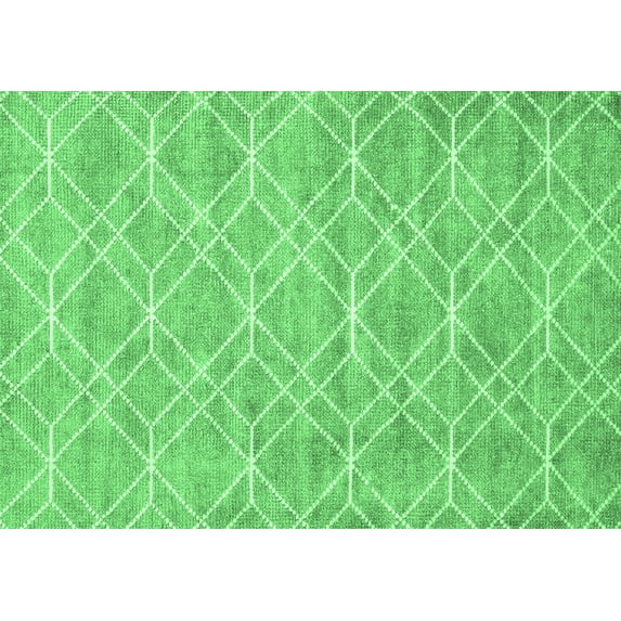 Ahgly Company Indoor Rectangle Abstract Emerald Green Contemporary Area Rugs, 7' x 9'