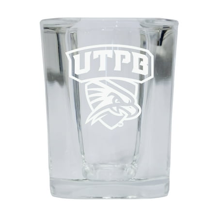 

University of Texas of the Permian Basin 2 Ounce Square Shot Glass laser etched logo Design