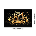 thumbnail image 4 of Golden Design Banner 80th Celebration Banner Elegant Decoration for Milestone Birthday Party Event, 4 of 9