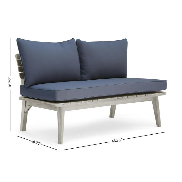 Christopher knight home othello outdoor grey finished acacia wood daybed with light grey water resistant cushions