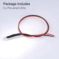 thumbnail image 4 of 5Pcs DC 12V 3mm Pre Wired LED Flashing Orange Light Round Top Clear Lens, Light Emitting Diodes with Edge, 4 of 4