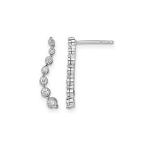 1/7 Carat (Ctw) Diamond Journey Earrings in 14K White Gold