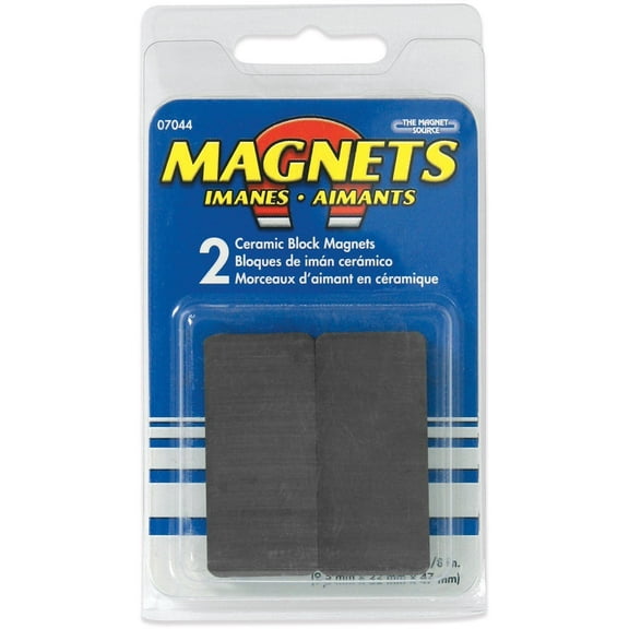The Magnet Source Ceramic Block Magnet TMS7044 - 3 Lb Pull Force - 2 Pieces, 1.87 In, Pack Of 3
