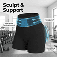 thumbnail image 6 of Ribbed Seamless High Waist Workout Biker Shorts, Tummy Control Gym Shorts, 6 of 6