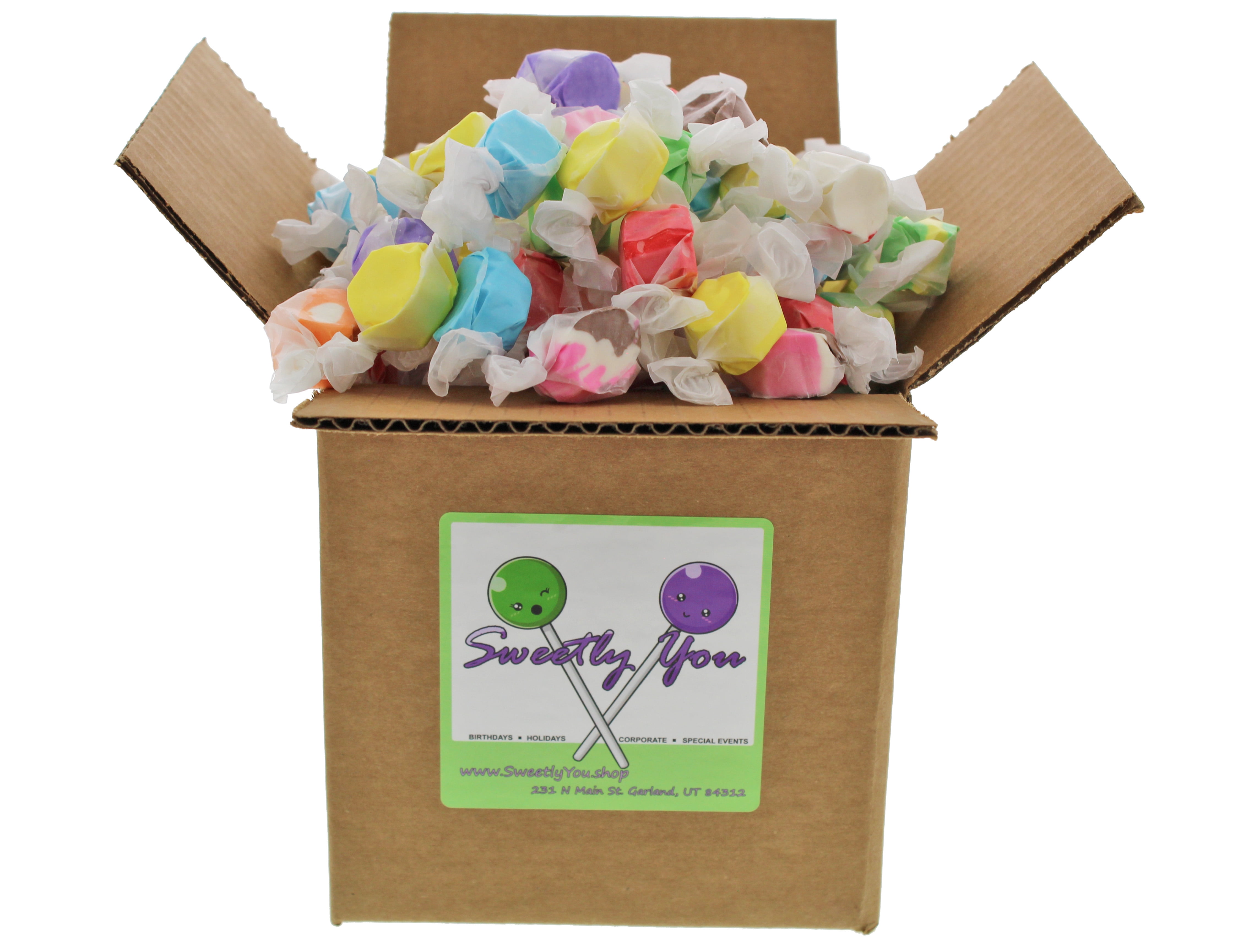 Sweets Salt Water Taffy 2.75LB 10 flavors of taffy candies in 6x6x6