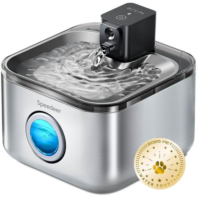 Fuente de agua Cat Speedeer inalámbrica de acero inoxidable 4L