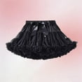 thumbnail image 4 of Miluxas Girl's Elastic Waist Petticoat Puffy Tutu Tulle Skirt Princess Ballet Dance Pettiskirts Underskirt Black 5-7 Years, 4 of 5