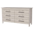 thumbnail image 1 of FM FURNITURE Luxor 6 Drawer Double Dresser Engineered Wood Light Gray, 1 of 7
