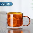 thumbnail image 2 of Tasse à Café en Verre Double Paroi Transparente et Colorée (9oz), Tasse à Café Isolée avec Poignée pour Boisson Chaude et Froide, Tasse en Verre Transparent pour Latte, Cappuccino, Thé, Bière, 2 of 6
