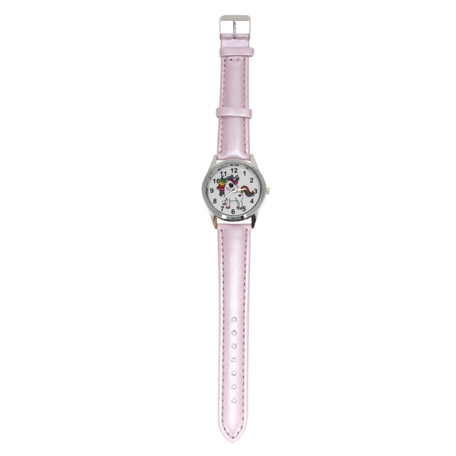 EeaseMX Reloj de unicornio para niños, reloj deportivo de moda para niñas y niños, reloj con correa de cuero.