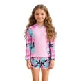 thumbnail image 3 of LILIYA Girls Tankini Swimsuits Size 14-16 Ruffle Hem Solid Color Little Girls' Swimwear Breathable Two Piece Criss Cross Bathing Suits for Girls 7-16 Years, 3 of 8