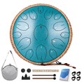thumbnail image 6 of Steel Tongue Drum, 14 Inch 15 Note Tongue Drums, Handpan Drums for Adultes, Steel Drum Instrument with Music Book, Steel Handpan Drum Mallets and Carry Bag, C Major,Malachite Green, 6 of 6