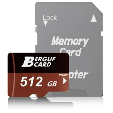 BERGUF 512GB High Speed Flash Memory Card with Adapter, Compatible for Smartphones, Tablets, Cameras and More