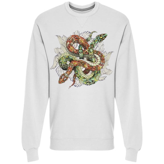 Patterned Two Snakes Graphic Sweatshirt Men -Image by Shutterstock, Male XX-Large