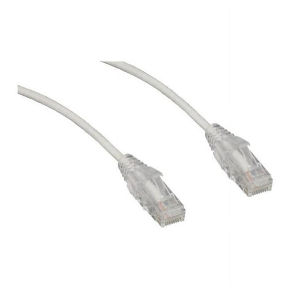 CableWholesale 13X6-69103 3 ft. Snagless Molded Boot Pure Copper CAT6A White Slim Ethernet Patch Cable