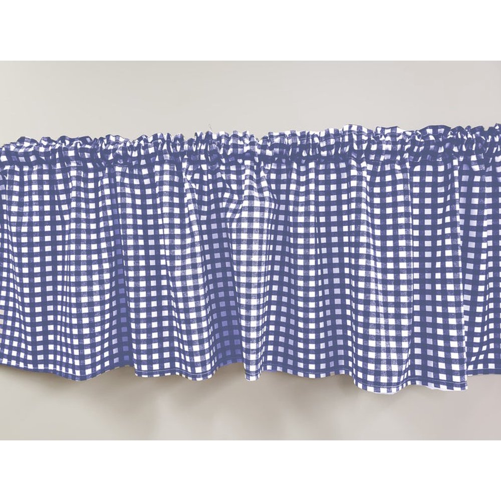 Navy Blue & White Checked Gingham Gingham Curtain Panels by Penny's