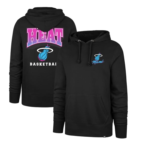 Men's '47 Black Miami Heat 2025/26 City Edition Jab Step Headline Hoodie