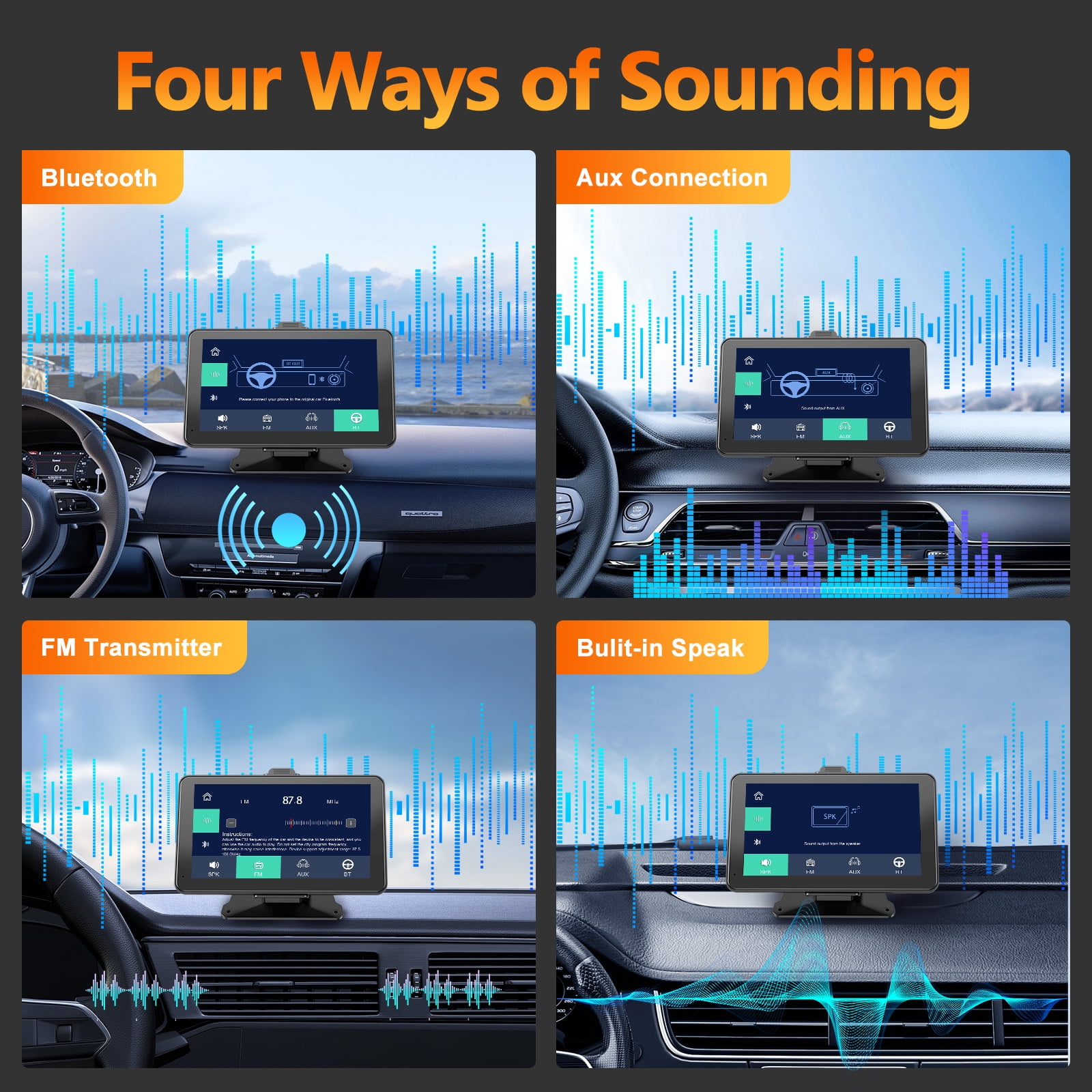 Autoradio Android 7 Pollici NHOPEEW - Wireless Carplay/Android Auto, GPS, DSP, Telecamera Retro
