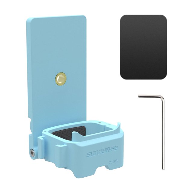 Tignapoo Sunnylife 761V3 Magnetic Mounting Bracket with Removable Cold Shoe & 1/4" Adapter - Cat-Ear Design, 6 Strong Magnets, Soft Silicone Pads - Compatible with Osmo Pocket 3 (Blue)