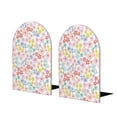 thumbnail image 2 of Picia Retro Floral Pattern Wood Bookends for Shelves,Non-slip Bookends, Heavy Duty Wooden Bookend Support,1 Pair, 2 of 8
