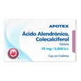 thumbnail image 1 of Apotex Ácido Alendrónico 70 mg, Colecalciferol 5,600 U.I. 4 tabletas, 1 of 4