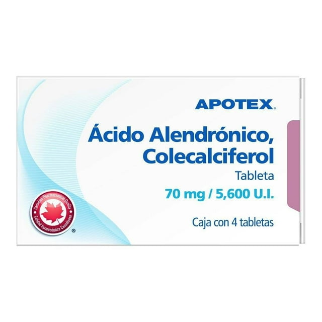 Apotex Ácido Alendrónico 70 mg, Colecalciferol 5,600 U.I. 4 tabletas