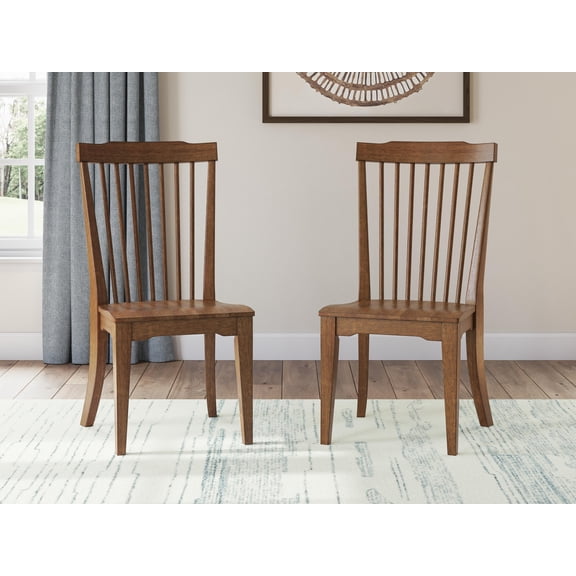 Signature Design by Ashley Chadworth Dining Room Side Chairs, Set of 2, Brown Wood Spindle-Back Design