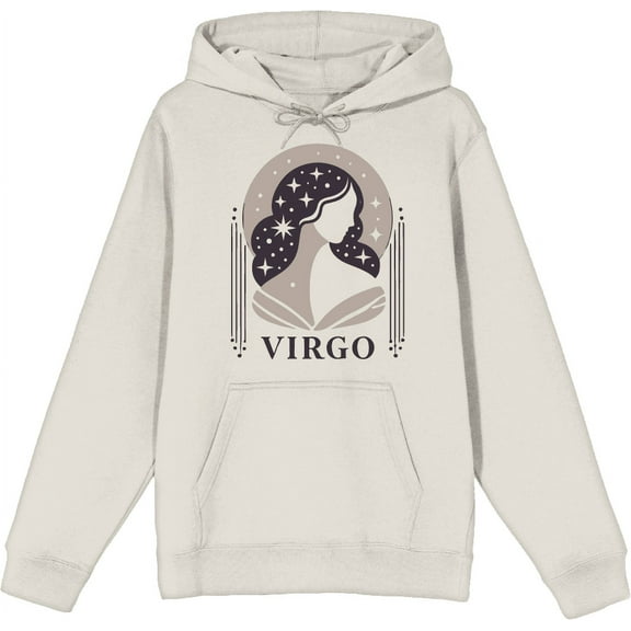 Virgo Zodiac Sign Adult Sand Long Sleeve Hoodie-Small