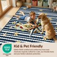 thumbnail image 4 of Design&I 2'x3' Washable Doormat Ultra-Thin & Non-Slip Skid-Resistant Fish Beachy Compass Maritime Navy Striped Border Bathroom Theme for Entryway, Indoor, 4 of 7