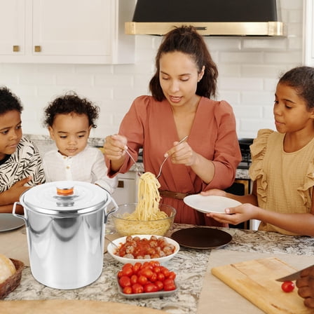 HEATSHAKING Stockpot Silver 1Pack 10.2x10.2x9.8in Stainless Steel