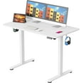 thumbnail image 1 of 43.3 x 24 inch Electric Height Adjustable Standing Desk, Ergonomic Sit Stand Up Desk Memory Computer Home Office Desk with Whole-Piece Desktop & Frame, Side Hooks and Cable Management, 1 of 8