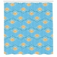thumbnail image 3 of Ambesonne Lotus Shower Curtain, Japanese Themed Flora, 69"Wx70"L, Marigold Blue White, 3 of 3