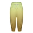 thumbnail image 6 of Capri Pants for Women Drawstring Elastic Waist Pants Loose Solid Sweatpants Lounge Cropped Pants with Pockets Tummy Control Pants, 6 of 6