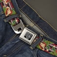 thumbnail image 2 of Buckle-Down Belt, Seatbelt Buckle Belt, Christmas Elves Stripes Black Red White Green, 30 to 44 Inches, 2 of 9