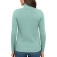 thumbnail image 4 of Nokdvo Womens Turtle Neck Sweaters Trendy Knitting Long Sleeve Solid Color Sweaters Fall Winter Casual Loose Ribbed Pullover Top,Light Green M, 4 of 5