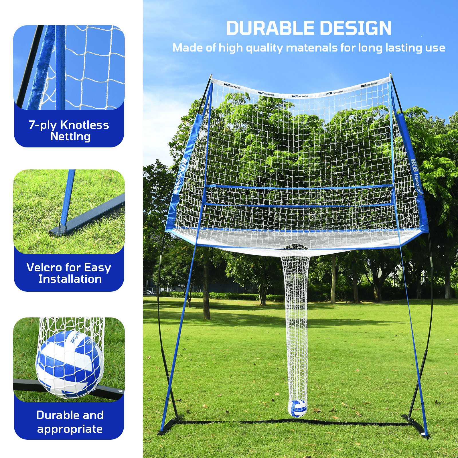 Haokelball 11x 8 ft Volleyball Training Equipment Practice Net Station for Backyard Indoor Outdoor