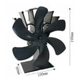 thumbnail image 6 of Upgraded 6 Fireplace Powered Fan /Log Burner/Fireplace Eco Friendly and Efficient Heat Distribution Fan,Black.Round, 6 of 8