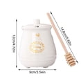 thumbnail image 5 of Ceramic Honeys Pots with Lid,Honeys Jar with Wooden Dipper Small Container Christmas Dipper Stick and Jar Set, 5 of 16