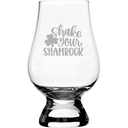 

Shake Your Shamrock St Patrick s Day Etched 6.5oz Glencairn Whisky Glass