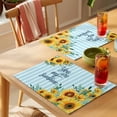 thumbnail image 4 of Spring Sunflower Placemats Set of 1, You Are My Sunshine Leaf Blue Striped Non-Slip Place Mats Washable Table Mats for Kitchen Dining Table Decorations Indoor/Outdoor, 4 of 9