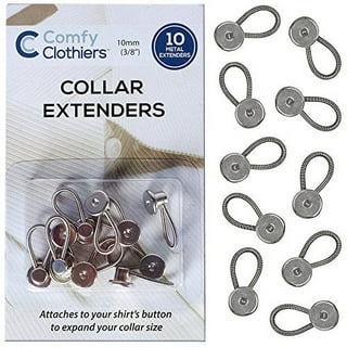genbz 18PCS Metal Collar Buttons Extenders Elastic Button Extender Neck  Extenders for Shirt Dress Coat
