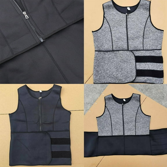 US Men's Sauna Thermo Sweat Waist Trainer Top Vest Suit Body Shaper Belt Corset
