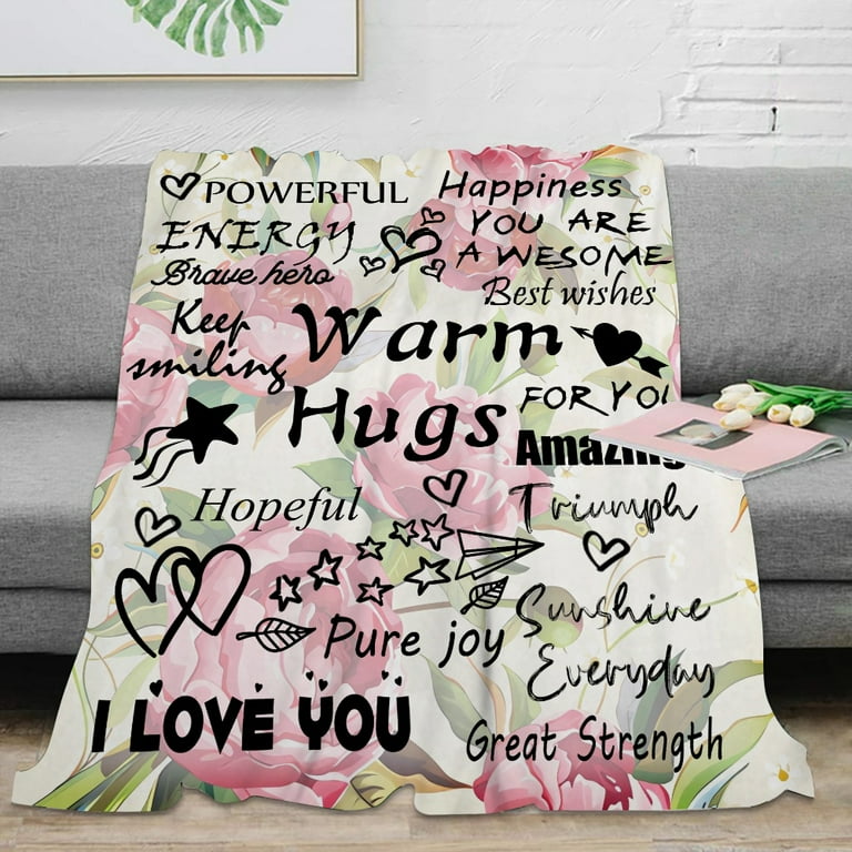 I Love You Mom Gift Blanket Soft Throw Blanket 3D Printed Blanket Home Decoration for Sofa Bed 32x48 inches 822 32x48 K