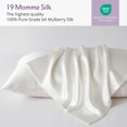 thumbnail image 3 of Mulberry Park 19 Momme 100% Silk Pillowcase for Hair and Skin – Standard 20" x 26", Zipper Closure, Ivory, 3 of 8