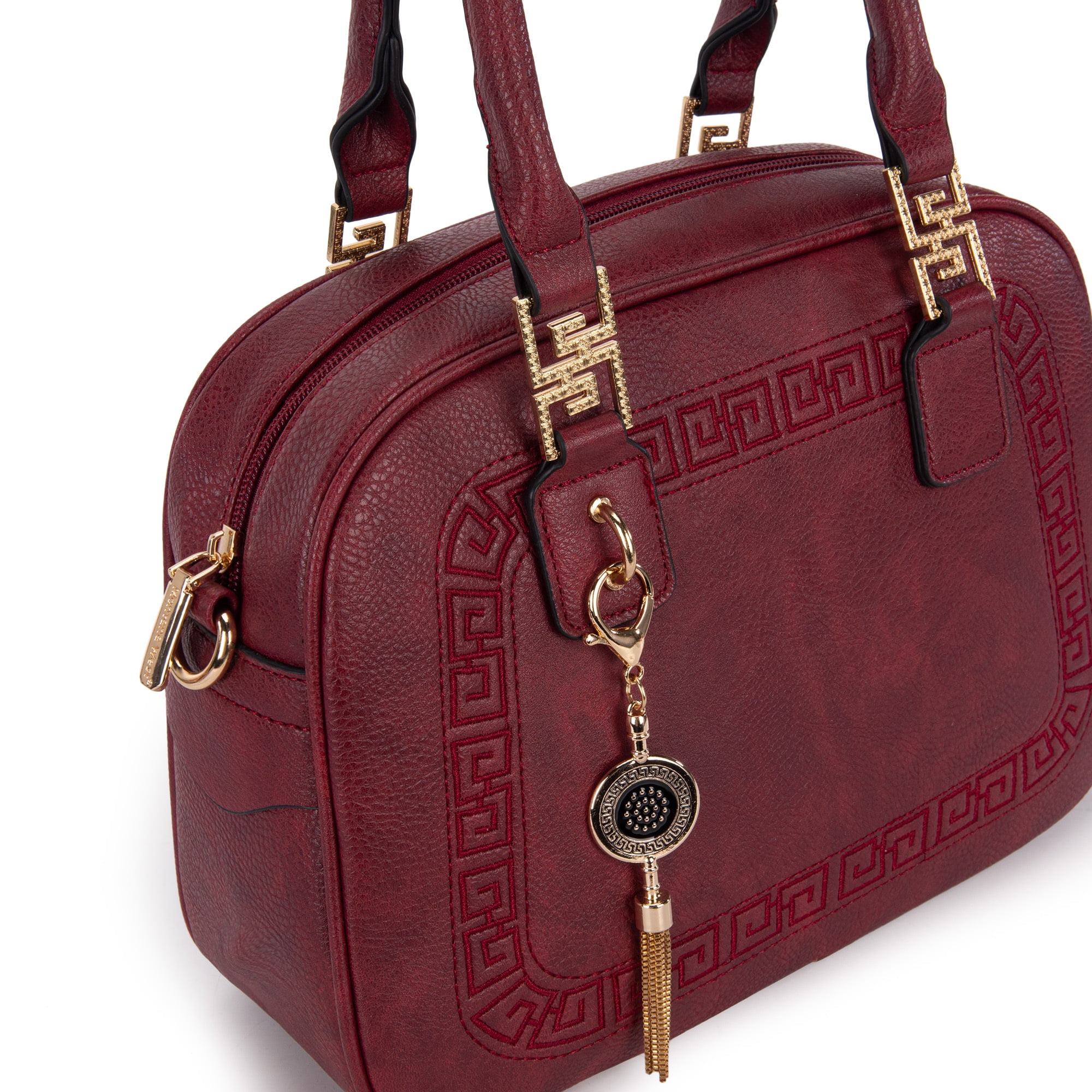 Montana West Small Top Handle Purse for Women Crossbody Satchel Handbag Barrel Bag, Burgundy