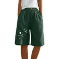 thumbnail image 5 of Clearance Linen Shorts for Women Wild-Flower Printed Bermuda Shorts Baggy Relaxed Fit Pull On Stretch Sweatpant Quick Dry Active Shorts Baggy Relaxed Fit Chino Shorts Workout Sport Yoga Clothes, 5 of 7