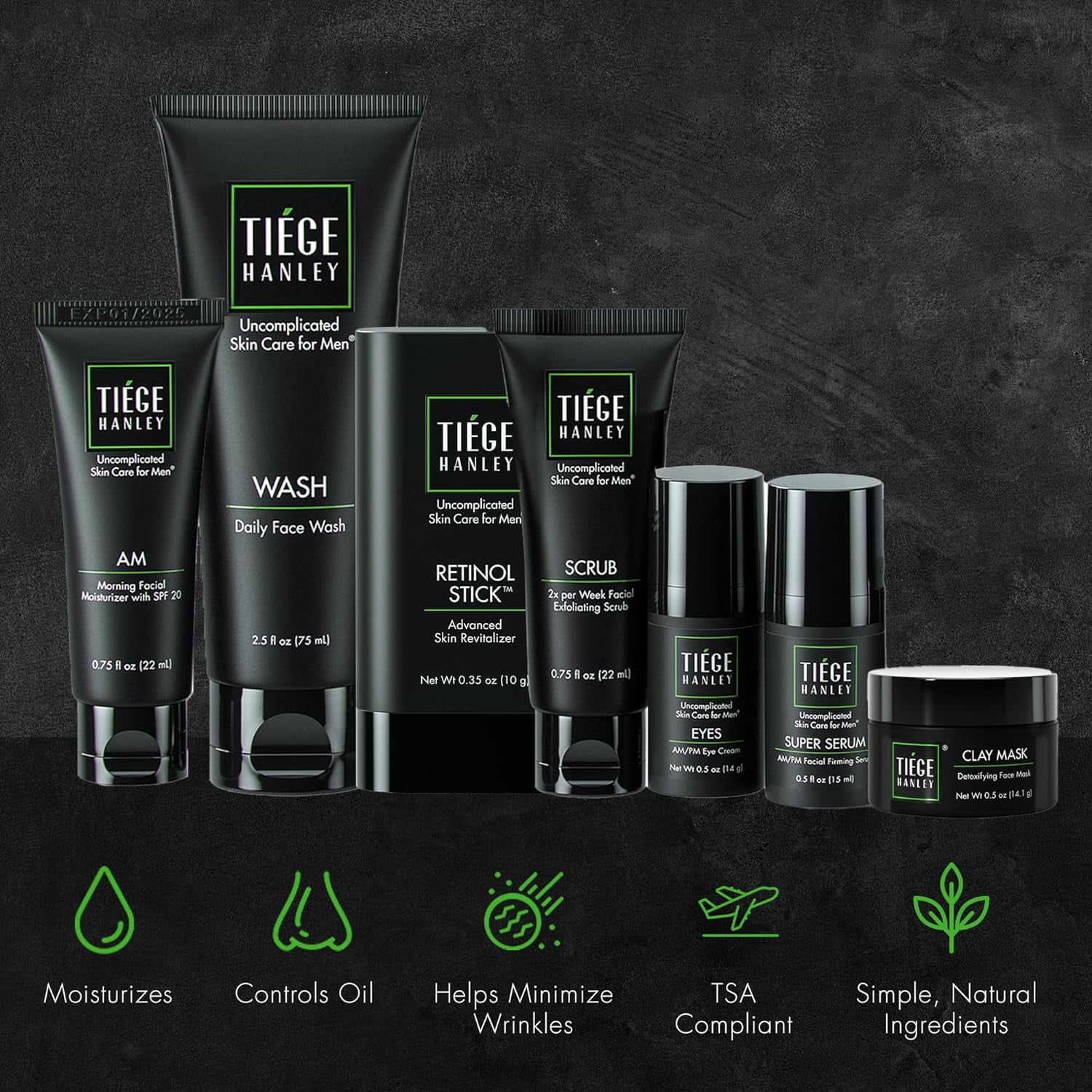 Tiege Hanley Anti-aging Skin Care Routine for Men with Face Serum | Skin Care System Level 3