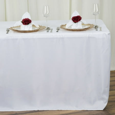 

8 ft Fitted 96x30 Polyester Tablecloth Wedding Catering Trade Show Table Linens